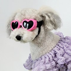펫카 자외선 UV차단 반려견 강아지 선글라스 고글 하트, 핑크