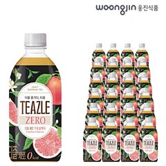 웅진 티즐 제로 자몽블랙티 500ml X 24개 액상차 병음료 페트병 얼그레이 블랙티 자몽티 사무실간식