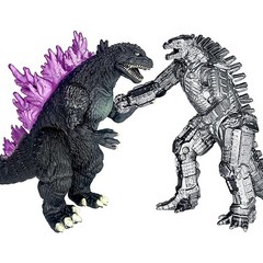 TwCare Set of 2 Godzilla Legendary Fire Shin Figure Fl아미ng King The Monsters Toys Movable Joints Bu, Godzilla Millennium & Mechagod