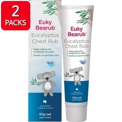 Euky Bearub Eucalyptus Chest Rub 유키 베어럽 유칼립투스 체스트 럽 크림 50g 2팩, 2개