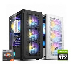 게이밍 조립 컴퓨터 라이젠5 RTX3060 고사양 배틀그라운드 스팀 게임용 PC 본체, 02.화이트 LED 케이스