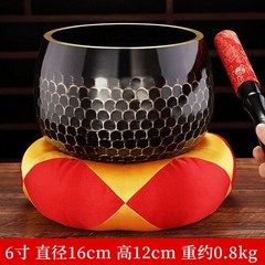 3.5 inch-8 inch handmade copper bowl Buddha sound bowl singing bowl black brass celebration bowl Bud, 04 6 inches 16X12CM