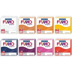 브랜드: Fimo FIMO 소프트 & 이펙트 폴리머 오븐 모델링 클레이 - 57g 8개 세트 플라워 파워 컬렉션