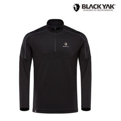 블랙야크 [ BLACK YAK ] 23년 가을 신상품!!깔끔한 디자인으로 어느 활동에도 어울리는 간절기 남성 긴팔 하프집업 티셔츠 M피츠알파집업티#1 BK 23FTS