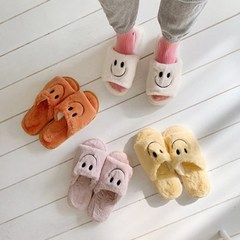 기타 바보사랑[메종드알로하]Open Smile Fur Slipper 오픈스마일퍼슬리퍼, 화이트