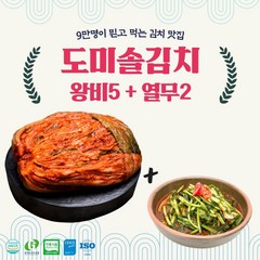 100% 국내산 도미솔 포기김치 5kg +열무2kg, 2개