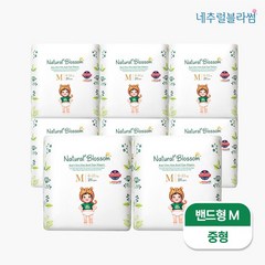 [네추럴블라썸]비건기저귀 밴드M중형26매x8팩/울트라슬림 밤기저귀, 없음, 단품없음, 중형(M)