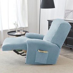 1인용리클라이너 신축성 소파 부드러운 레이지 보이 안락 의자 탄성 미끄럼 모든 것이 포함된 슬립 거실용, 6.Sky blue Sofa Cover