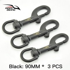 스쿠버다이빙기어 유지 75/90MM 316 스테인레스 스틸 볼트 스냅 후크 BCD 장비 공지사항, 8.3 Pieces 90MM Black