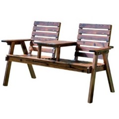 원목 야외정원 전원주택 가든 나무 벤치 의자, 2인용 티테이블 의자