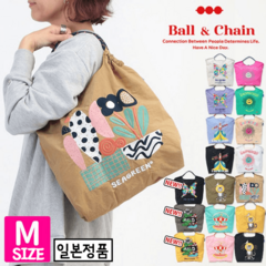 일본정품 볼앤체인 ball&chain 에코백 M사이즈 자수 가방