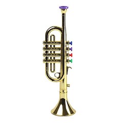 GHSHOP 어린이 트럼펫 W/3 키 조기 발달 음악 장난감 황금, 플라스틱