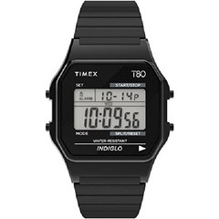 Timex T80 34mm 남녀 공용 손목시계 골드톤 스테인리스스틸 확장 밴드