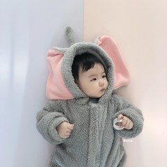 바로배송 코끼리슈트 아기옷 코스튬 아기후리스 슈트 귀여운아기옷 베이비 우주복