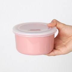 블루마마 도자기 이유식 밀폐보관용기 400ml, 1개, 핑크