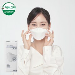 에버그린 3D타입 KF-AD 비말차단 마스크 50매, 50매입, 1개, 화이트