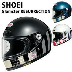 (예약배송) 쇼에이 일본 글램스터 리저렉션 바이크 풀페이스 헬멧 / 사이즈 선택가능, 블루/블랙/화이트