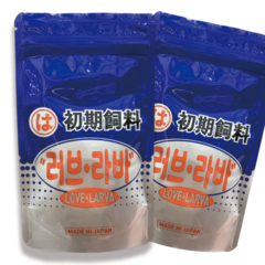 맛있는 소형어 먹이 미친 반응 2개입 X 러브라바 3호 100ml/50g 구피 밥 기호성 좋은 양어장사료