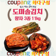 [쿠팡핫딜!!] 도미솔김치3종세트11kg (포기7+총각2+갓2), 1100g, 3종