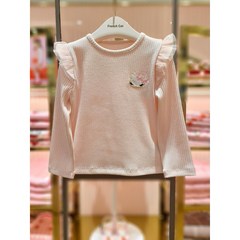 프렌치캣현대3 2023년 가을 상품 핑크 골지 티셔츠 Q34DKT260