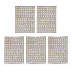 5pcs 3mm 알파벳 문자 청키 반짝이는 에폭시 수지 장식 스티커 engkish 문자 번호 UV 에폭시 수지 충전물, 금, B