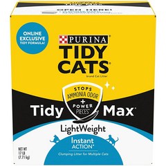 Purina Tidy Cats LightWeight 클럼핑 고양이 모래 Max 인스턴트 액션 포뮬러 - 7.7kg17파운드 박스 484177