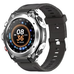 LIGE 럭셔리 비즈니스 스포츠 Smartwatch 방수 블루투스 5.0 이어폰 음악 체온 DIY 시계 스마트 시계, 실리콘 실버
