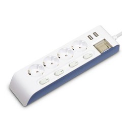 하이탭 디자인 USB 2포트 개별 스위치 멀티탭 4구 16A HIPUMP-4, 1.5m, 1개