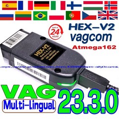 자동차 멀티충전케이블 잭 VAGCOM 스캐너 ST32F429 스캔 진단 VW 아우디 스코다 시트용 HEX V2 OBD 2023 최신 V23.3.1, 5.Russian English, 1개
