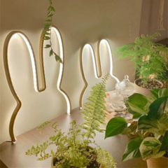 이코노미쿠스 붙이는 LED 토끼 침대 간접 조명 수면등 무드등, 대형, 골드 (대)