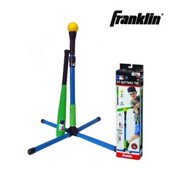 프랭클린 MLB XT 주니어 야구배트 + 배팅티 + 공 세트 64060, 그린(배트), 옐로우(폼볼), 블루(배팅티)