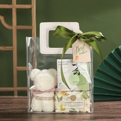 센스있는 답례품 특별한 독특한 돌잔치 결혼식 유치원 어린이집 잔치 선물 박스, 꽃차 + 곰수건 + 비누