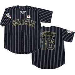 미국 직배송 오타니 유니폼 Ohtani 16 일본 팀 야구 봉제 사무라이 블랙 선물