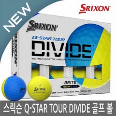 젝시오 스릭슨 디바이드 골프공 SRIXON Q-Star Tour Divide 옐로우 블루, 옐로우+오렌지, 12개입, 1개