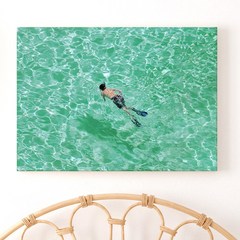 홈카페 청량한 수영장 바다 물멍 여름 그림 액자, 11퓨어다이브(가로형)