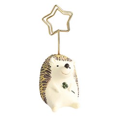 책상 동물 메모 사진 클립 번호 파티 웨딩 센터 피스 탁상 장식을위한 사랑스러운 명함 홀더, 작은 고슴도치