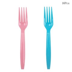 성별 공개 파티 예측 카드 생일 게임 베이비 샤워 장식 용품, 16 fork 16pcs