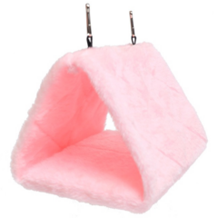 야오야오 앵무새 솜사탕 보온 삼각 포치 은신처 침대 소형, 1개, 핑크