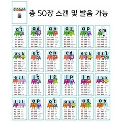 Alphablocks 알파블럭스 알파벳 영어 스펠링 철자 파닉스 벽보 포스터 카드 세트, 6인치 카드 스펠링 50장 영어 중국어