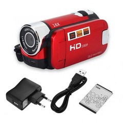 빈티지 캠코더 720p 야간 촬영 줌 방수 카메라, 16g 메모리 추가, 레드-EU 플러그