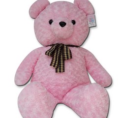곰인형 (당일발송)체크리본베어+하트쿠션사은품 크리스마스선물 대형인형, 핑크, 체크리본베어 BIG