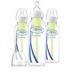 닥터브라운 내추럴 플로우 옵션 내로우 젖병 250ml 3개입, 0m+, 1개