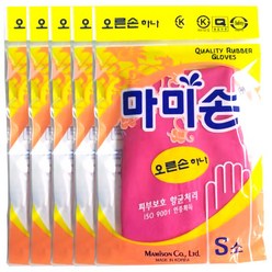 마미손 고무장갑 오른손하나, 핑크, 소(S), 5개