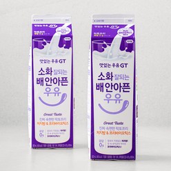 맛있는우유GT 소화 잘되는 배 안아픈 우유, 900ml, 2개