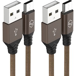 신지모루 더치패브릭 USB C타입 고속충전 케이블, 1m, 브라운, 2개입