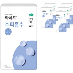 유한킴벌리 화이트 수퍼흡수 생리대 날개형, 소형, 32개입, 6개