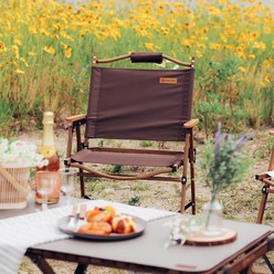 메이튼 레드와일드 사각 접이식 캠핑 의자 + 수납가방 세트, 다크브라운, 1세트