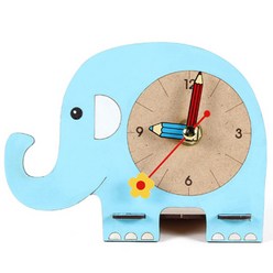 영공방 탁상시계 만들기 코끼리 미니어처 DIY, 혼합 색상