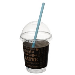 커피촌 투명 PET 아이스컵+돔뚜껑+홀더+빨대, 410ml, 100개