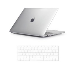 뉴비아 맥북용 키스킨 투명 + 크리스탈 하드케이스 투명 맥북프로15터치 A1990, 혼합 색상, 1세트